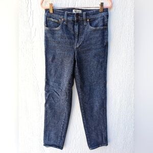 Madewell Dark Blue Wash Mid-Rise Stovepipe Stretchy Denim Jeans Women's 28